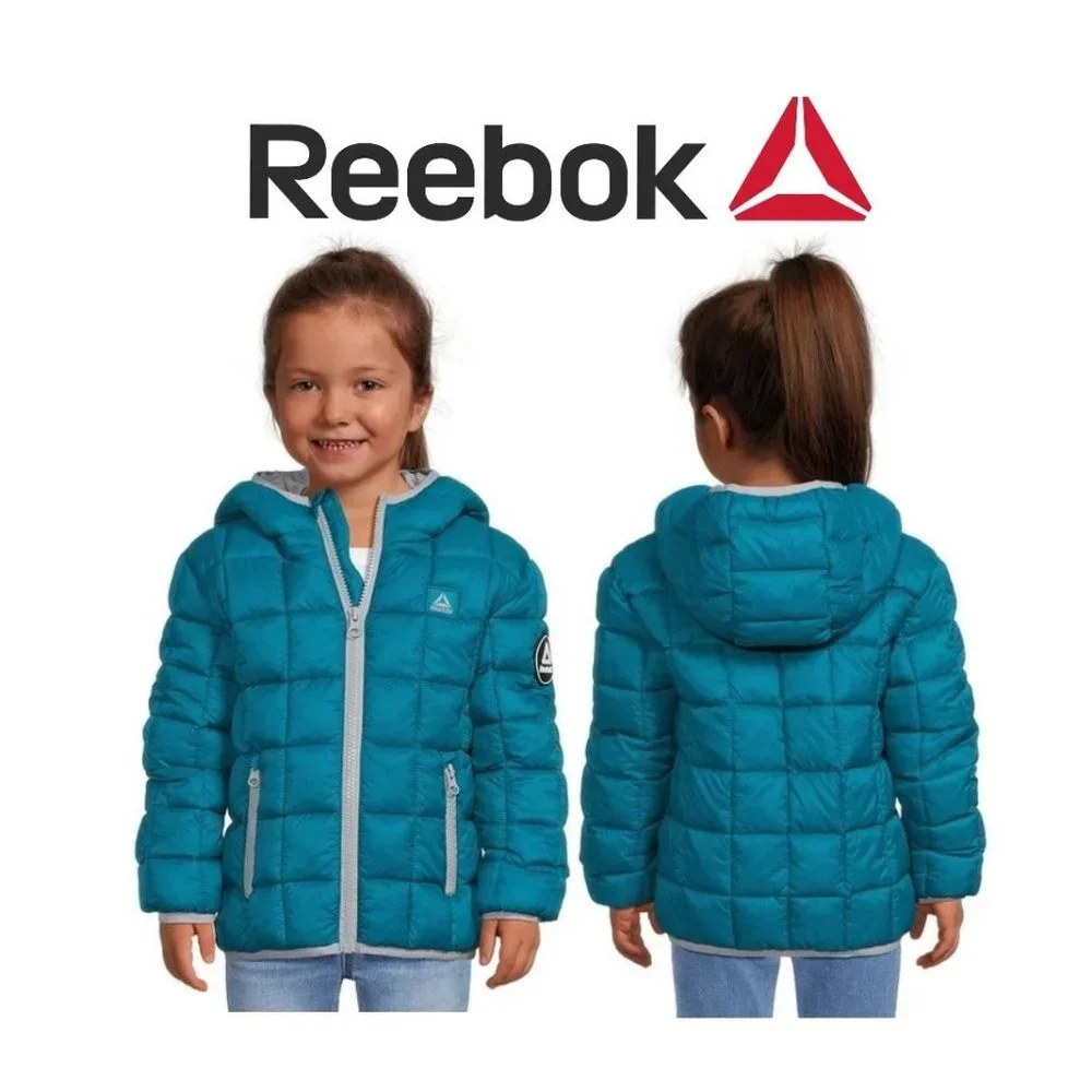 Reebok 18M Teal Blue Puffer Jacket Zipper 18 months NEW Easter Basket Gift NWT B